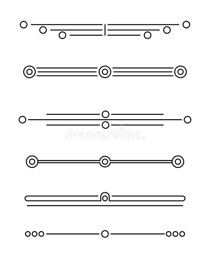 Set of Text Dividers. Calligraphic, Graphic Design Elements03 Stock