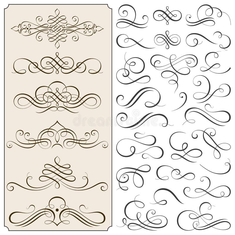 Calligraphic Flourishes And Scroll Elements