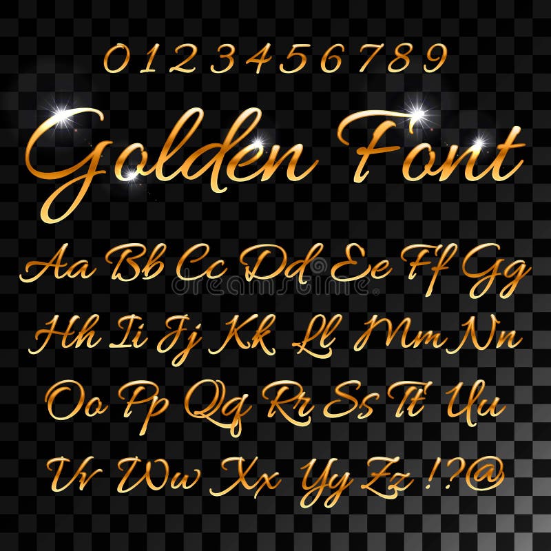 Calligraphic Golden Letters. Vintage Elegant Gold Font. Luxury Vector  Script Stock Vector - Illustration of graphic, metallic: 106356364