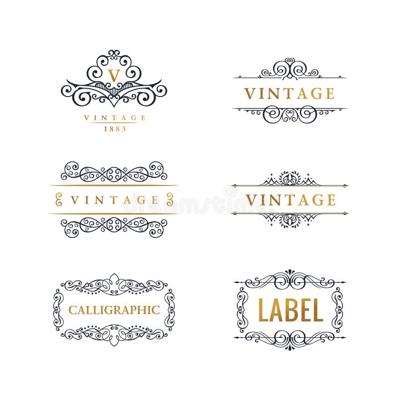 Calligraphic lyxig linje logo Elegant emblemmonogram för krusidullar Kunglig tappningavdelardesign royaltyfri illustrationer Calligraphic lyxig linje logo Elegant emblemmonogram för krusidullar Kunglig tappningavdelardesign royaltyfri illustrationer