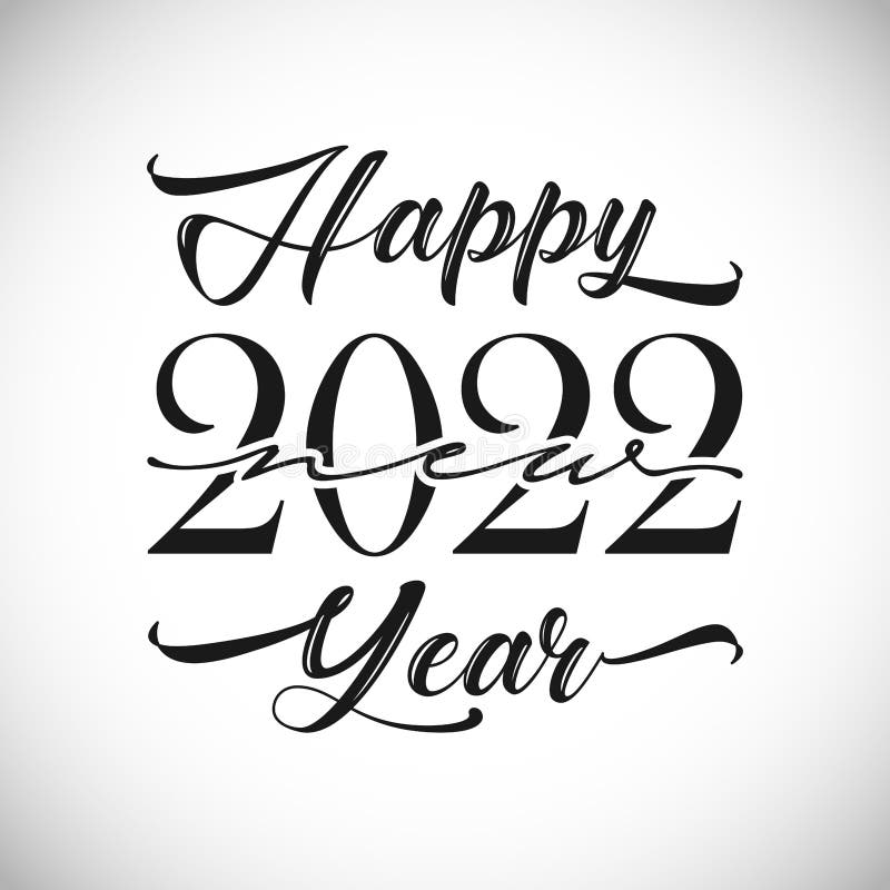 Happy New Year 2022 Black And White
