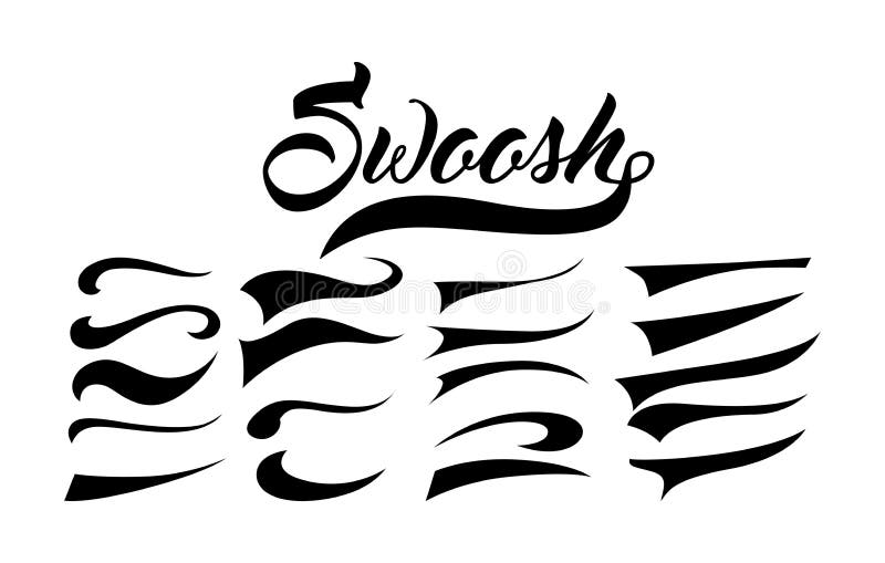 Swooshes Set For Athletic Typography Vector Stock Illustration - Download  Image Now - Baseball - Sport, Typescript, Handwriting - iStock