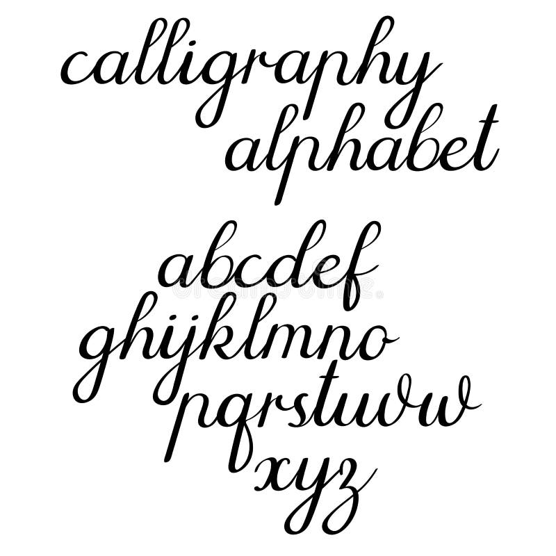 Calligraphic Vector Alphabet. Classic Calligraphy, Handwritten Letters ...