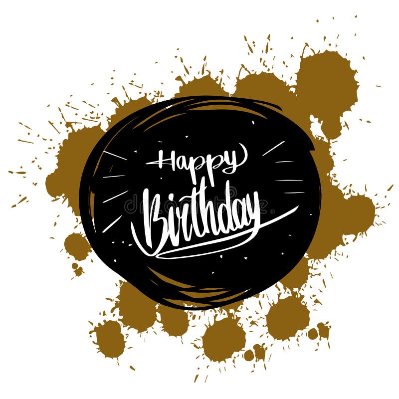 Calligraphie de joyeux anniversaire, carte de voeux d'illustration de vecteur d illustration stock Calligraphie de joyeux anniversaire, carte de voeux d'illustration de vecteur d illustration stock