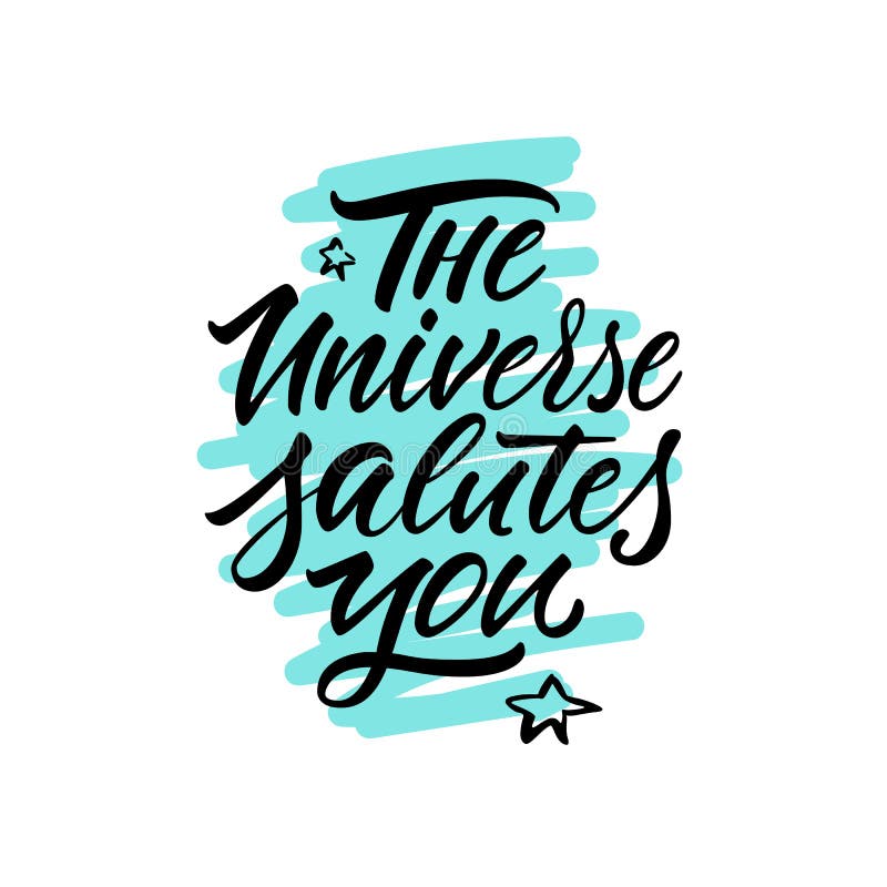 calligraphie lettrage Expression : Le ` l'univers vous salue ` illustration de vecteur calligraphie lettrage Expression : Le ` l'univers vous salue ` illustration de vecteur