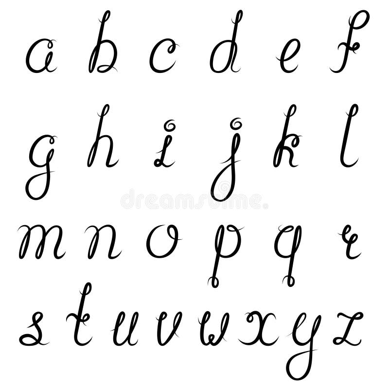 Calligraphy alphabet black stock vector. Illustration of icons - 40838258