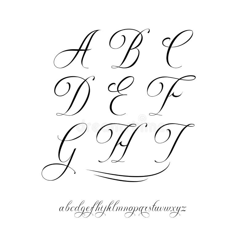 Calligraphy alphabet. 
