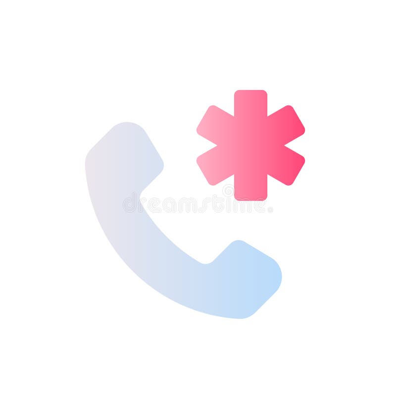 Calling emergency flat gradient two-color ui icon royalty free illustration
