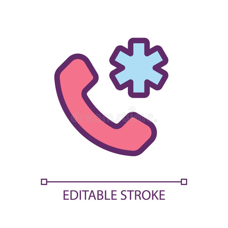 Calling emergency pixel perfect RGB color ui icon vector illustration