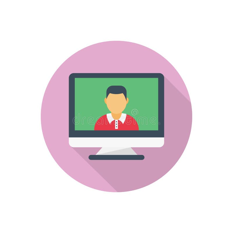 Calling vector flat color icon royalty free illustration