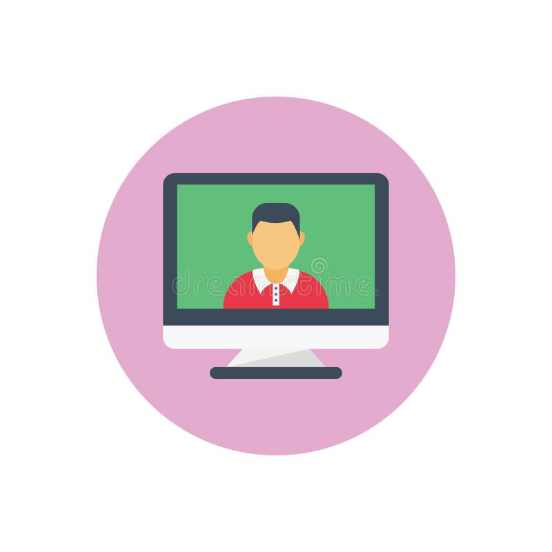 Calling vector flat color icon royalty free illustration