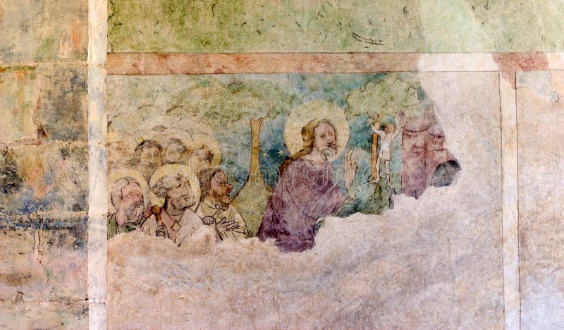 Calling of Zacchaeus by Jesus fresco