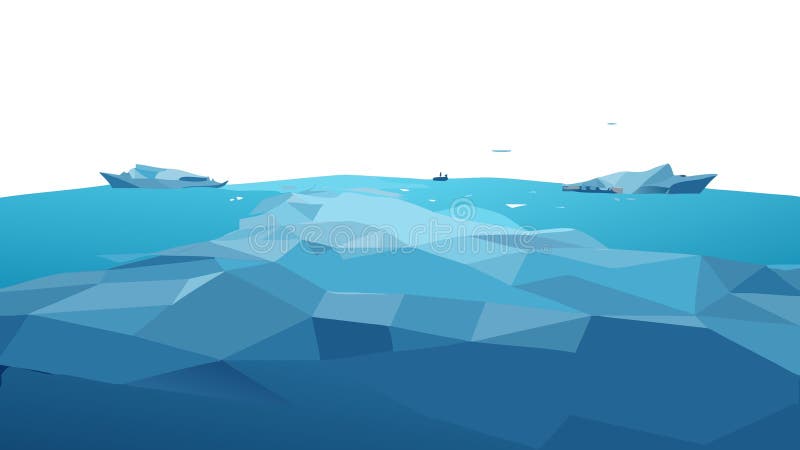 Calm Blue Ocean Low Poly Background, vector design Generative AI royalty free illustration