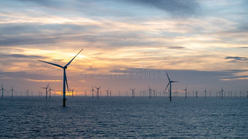 A calm day outside the big offshore wind farm. Getting ready to big storm comming!. A calm day outside the big offshore wind farm. Getting ready to big storm comming!