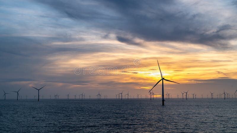 A calm day outside the big offshore wind farm. Getting ready to big storm comming!. A calm day outside the big offshore wind farm. Getting ready to big storm comming!