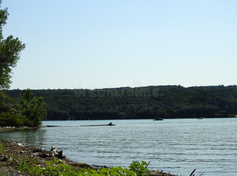 Calm Summer Lake Water at Salt Point Cayuga Lake Stock Image Image of
