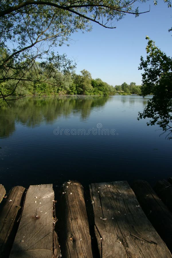 Calm water with path