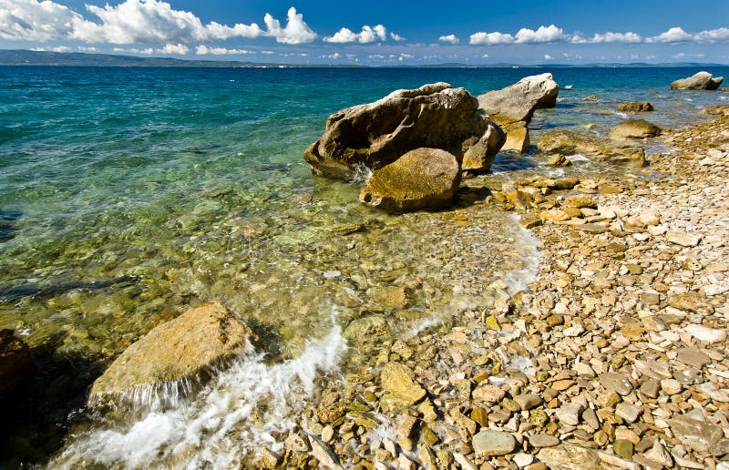 Calm weather on sea coast stock image. Image of adriatic 21429737