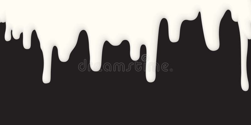 Calo del latte fresco su fondo nero illustrazione vettoriale