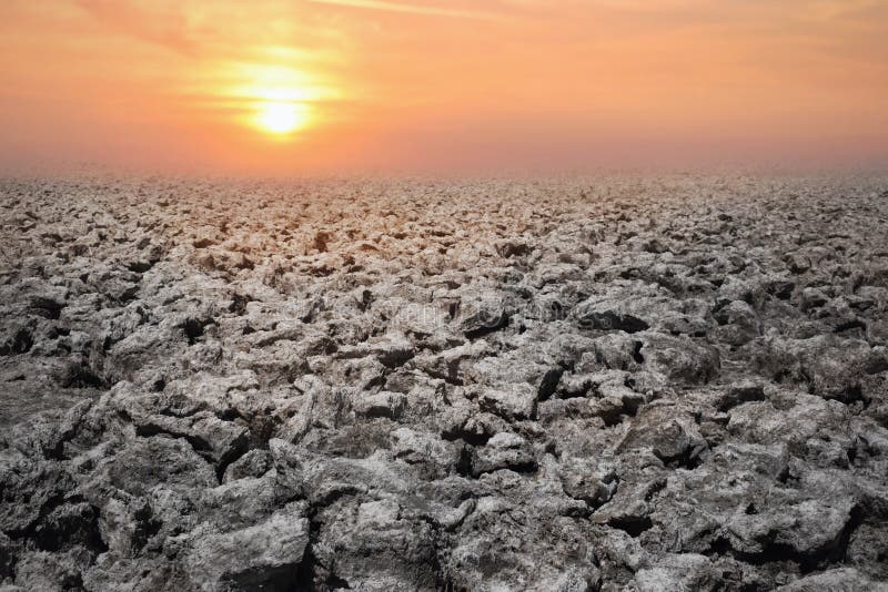 Calor muerto apocalíptico seco del paisaje y del sol fotos de archivo libres de regalías Calor muerto apocalíptico seco del paisaje y del sol fotos de archivo libres de regalías