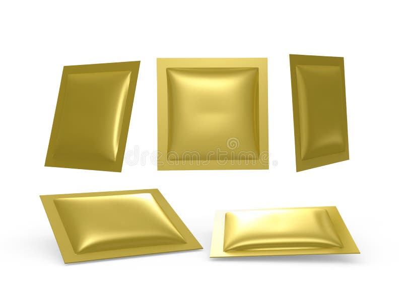 Calor quadrado da folha de ouro - pacote selado com trajeto de grampeamento