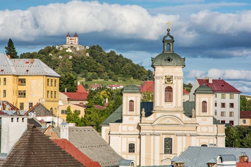 Calvary and Church of the assumption in Banska Stiavnica, Slovak
