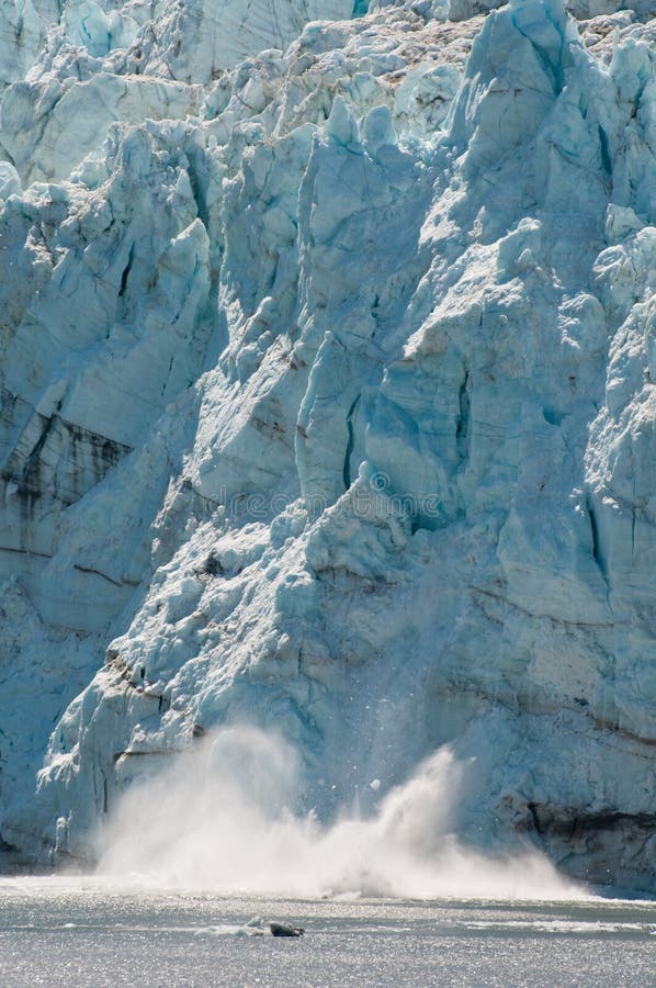 Calving view of huge glacier