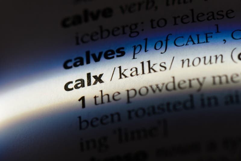 calx word in a dictionary. calx concept.