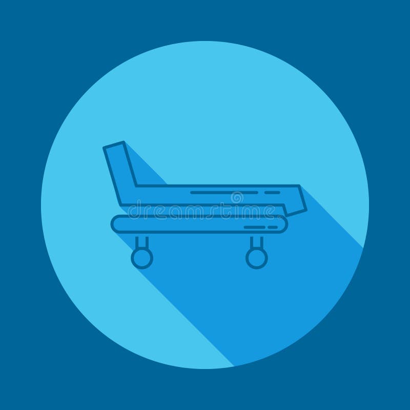 Cama de hospital e icono largo plano cruzado de la sombra Elemento del icono de la medicina para los apps móviles del concepto y stock de ilustración Cama de hospital e icono largo plano cruzado de la sombra Elemento del icono de la medicina para los apps móviles del concepto y stock de ilustración