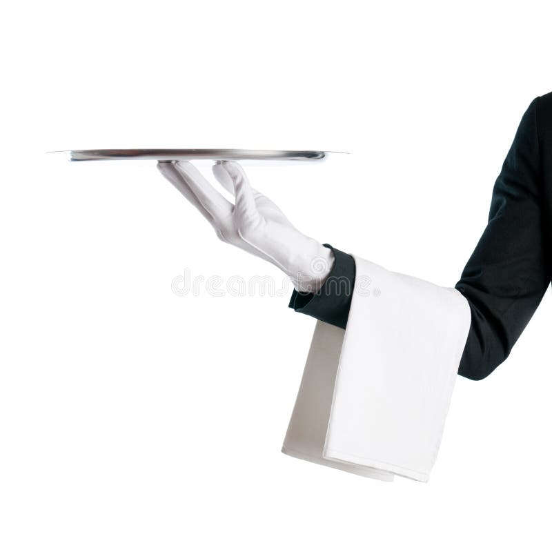 Camarero con la bandeja imagen de archivo libre de regalías Camarero con la bandeja imagen de archivo libre de regalías