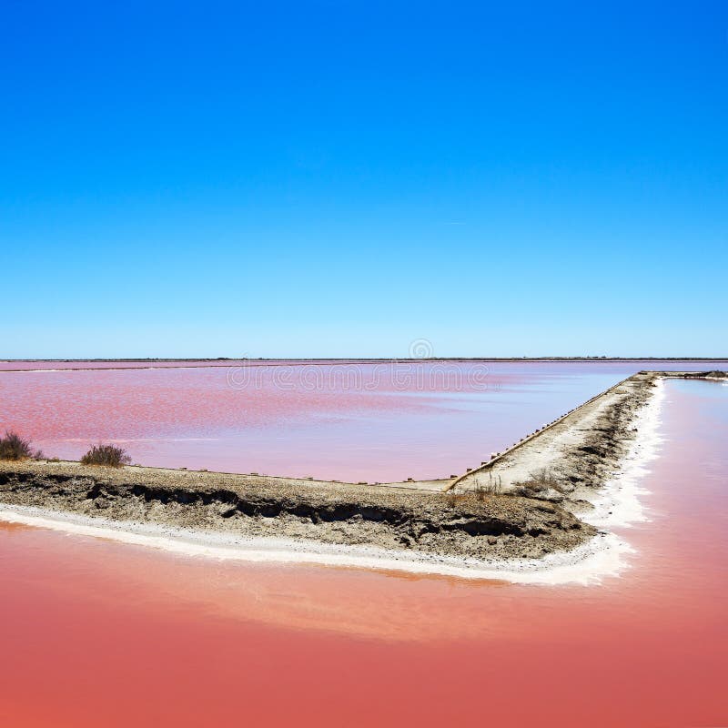 Camargue, Giraud Pink Salt Flats. Provence, France Stock Image - Image of  nature, delta: 27989393