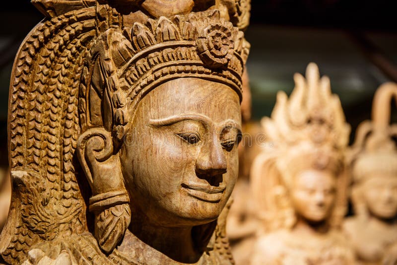 Cambodia wood carving art