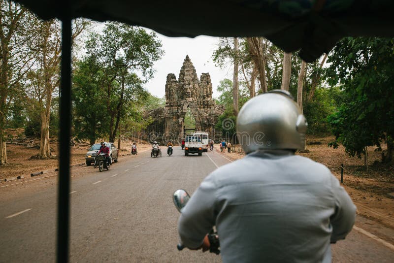 Cambodja Angkor tuk-tuk arkivbilder Cambodja Angkor tuk-tuk arkivbilder