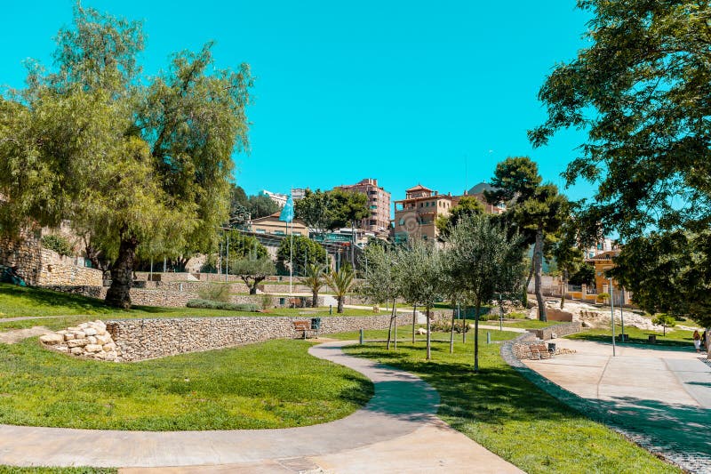 Cambrils España 8 de agosto de 2013 Anfiteatro romano de Tarragona, España Una antigua atracción turística histórica de Cataluña imagenes de archivo Cambrils España 8 de agosto de 2013 Anfiteatro romano de Tarragona, España Una antigua atracción turística histórica de Cataluña imagenes de archivo