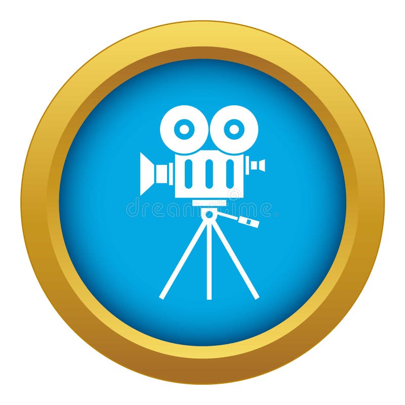 Camcorder Icon Blue Vector Isolated Stock Vector Illustration of