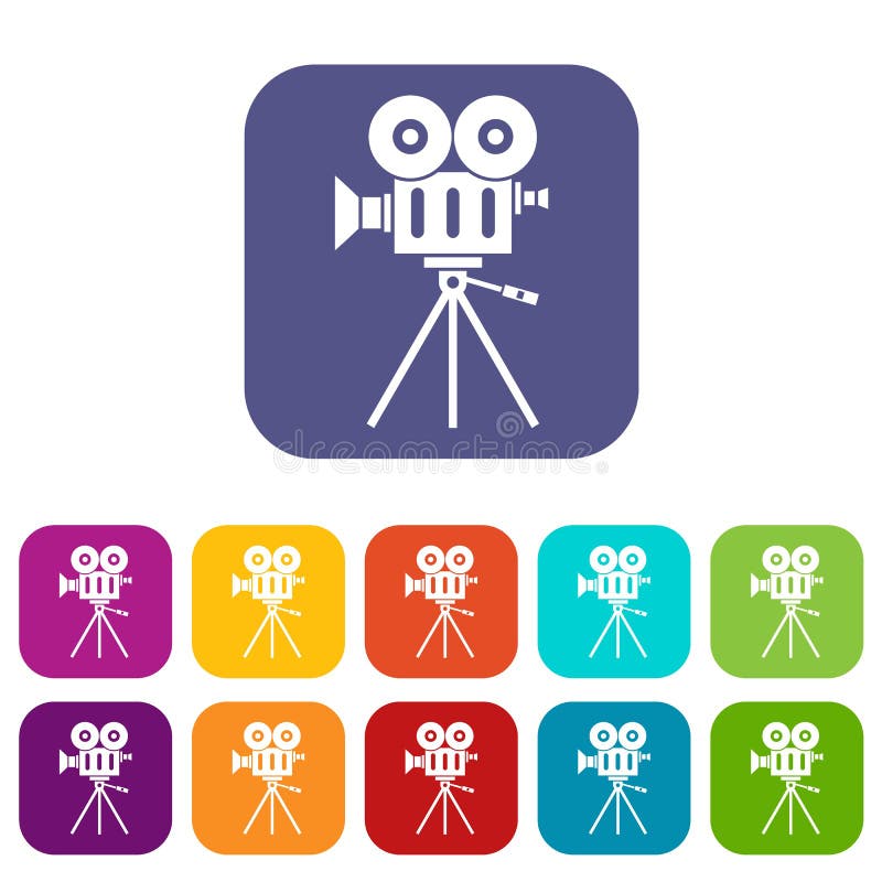 Camcorder icons set stock vector. Illustration of simple - 96501331