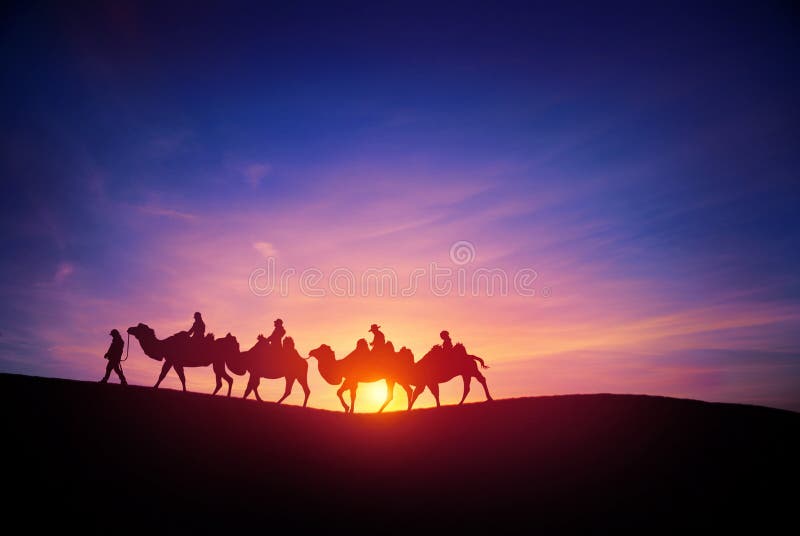 Camel caravans royalty free stock images