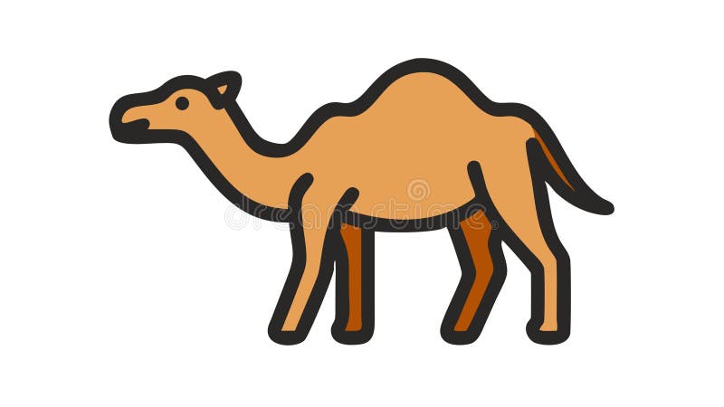 Camel Desert Animal Icon for Travel Arid Climate Caravan Vektordesign Generative AI lizenzfreie abbildung