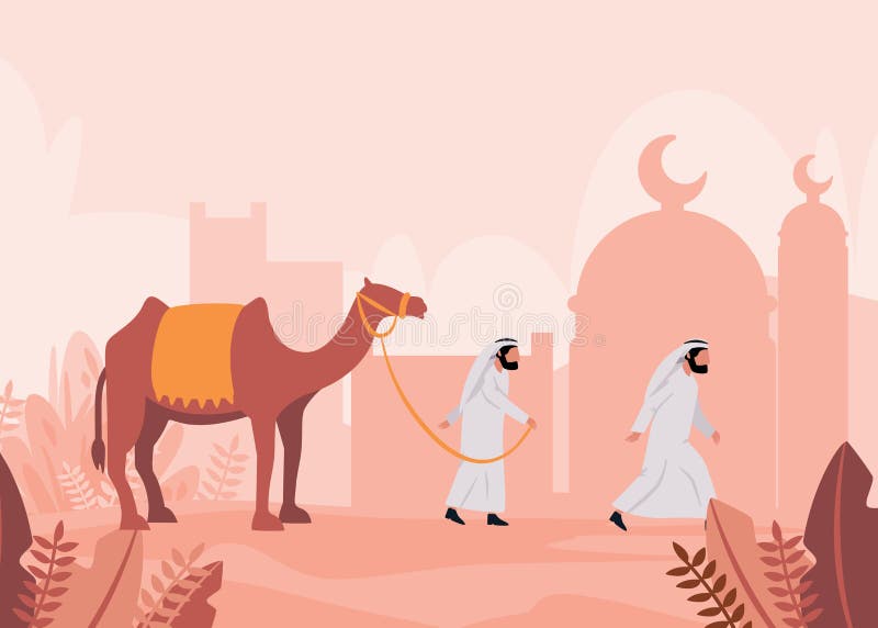 camels in desert clipart