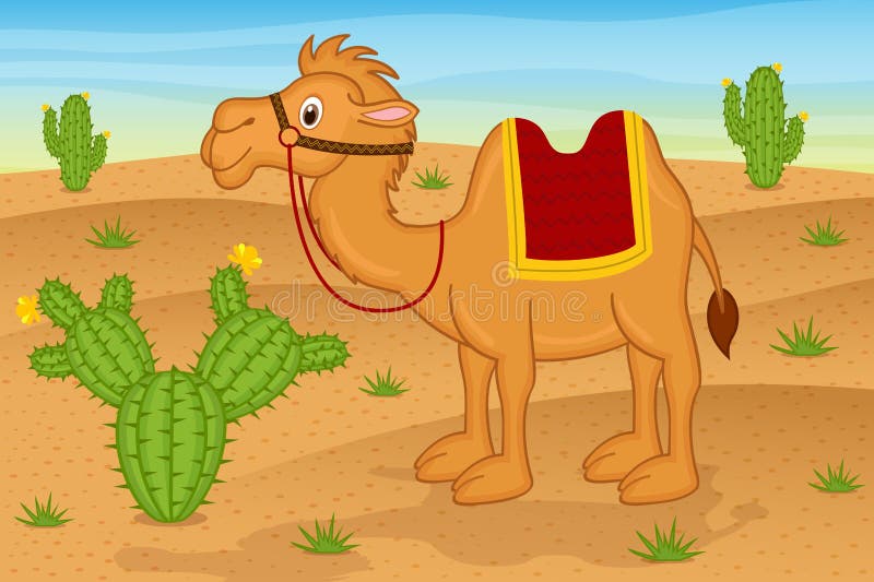 camels in desert clipart