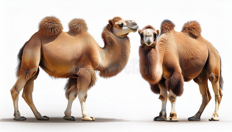 Camel, isolated on a white background, Ultra Realistic stock illustration