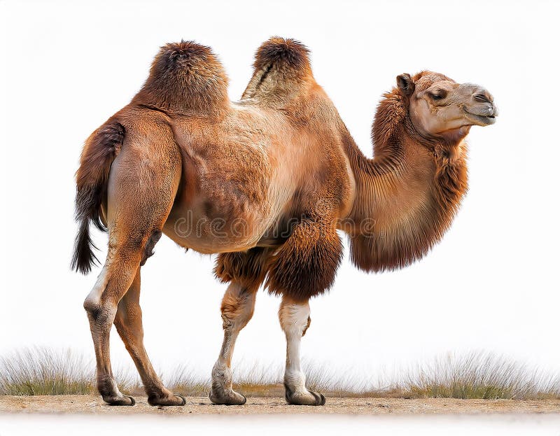 Camel, isolated on a white background, Ultra Realistic royalty free illustration