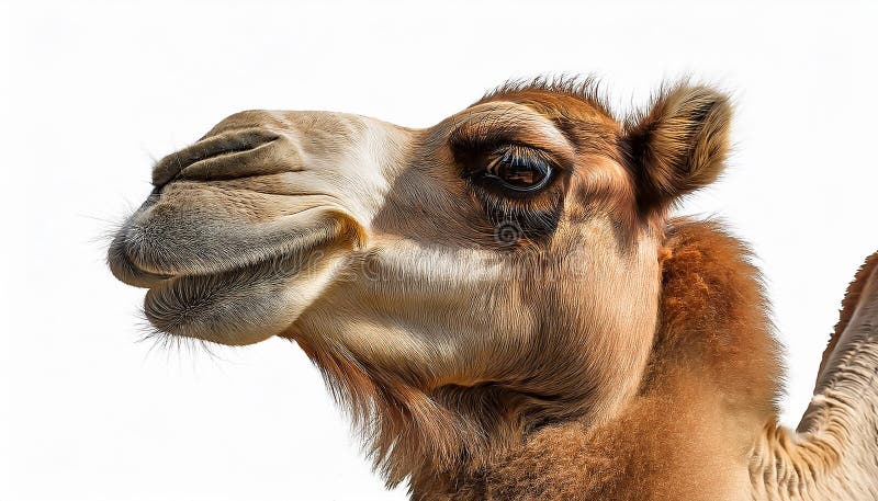 Camel, isolated on a white background, Ultra Realistic royalty free illustration