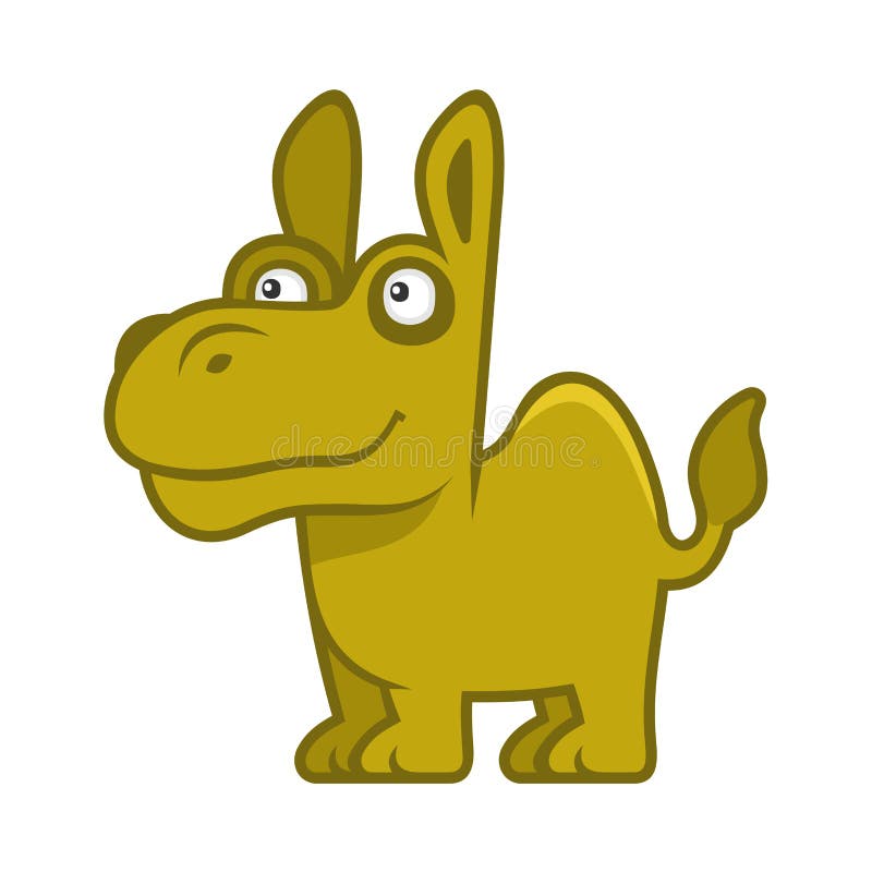Camello Animal divertido del estilo de la historieta en el fondo blanco Vector ilustración del vector Camello Animal divertido del estilo de la historieta en el fondo blanco Vector ilustración del vector