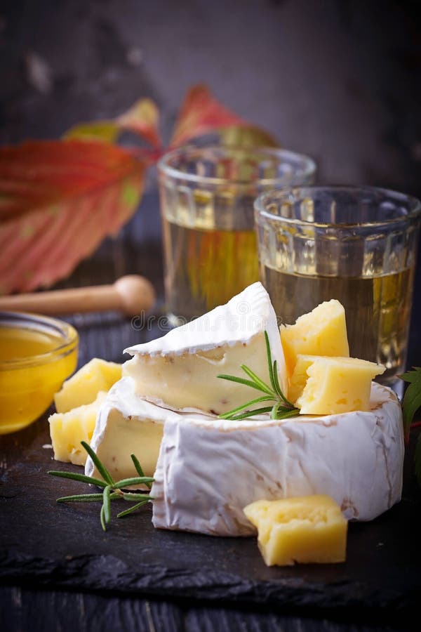 Camembert Cheese with Honey and Wine Stock Image Image of chopping