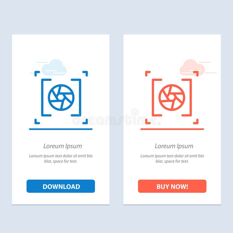 Camera, Aperture, Lens, Photography Blue and Red Download and Buy Now web Widget Card Template stock illustration Camera, Aperture, Lens, Photography Blue and Red Download and Buy Now web Widget Card Template stock illustration