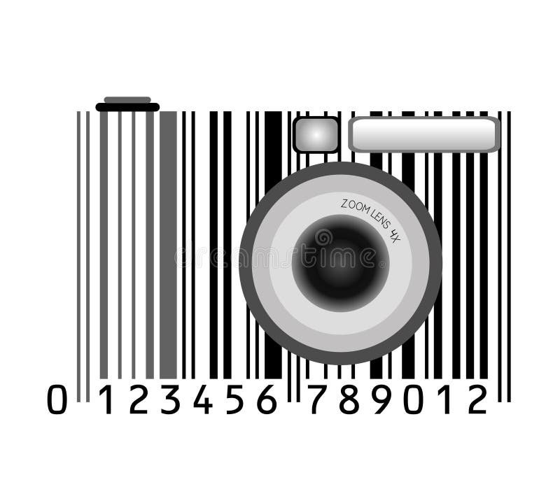 Camera as barcode stock vector. Illustration of scanner 13618191