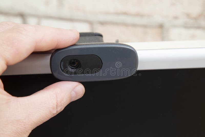 The camera for the computer is remote for communication via the Internet stock image