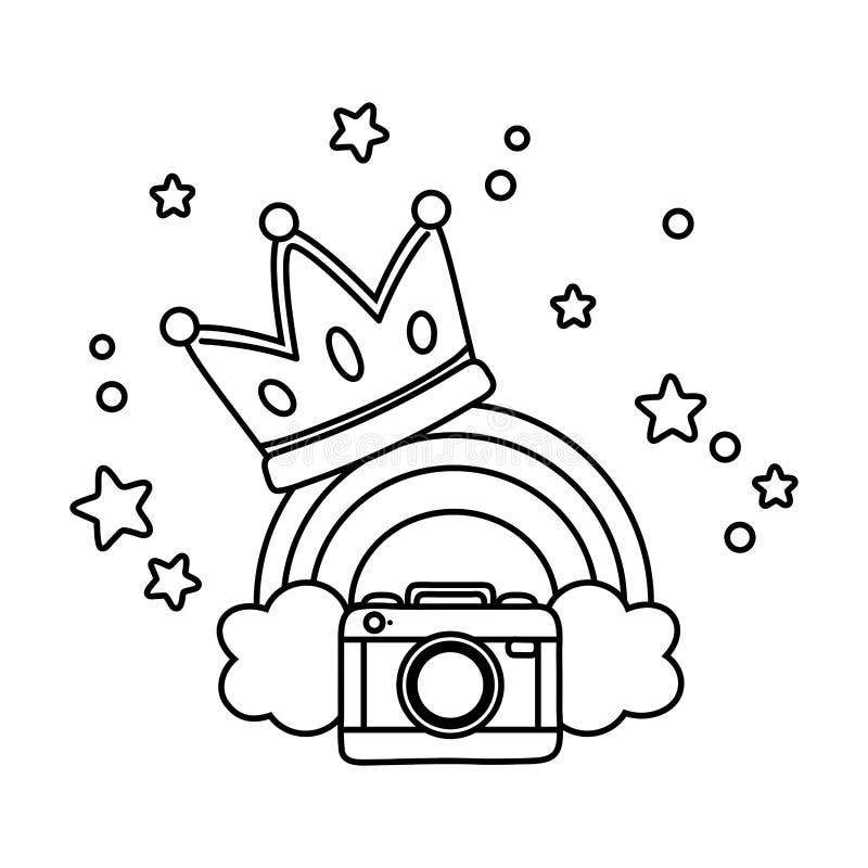 Black White Rainbow Set For Coloring Template Stock Vector Illustration Of Group Coloring