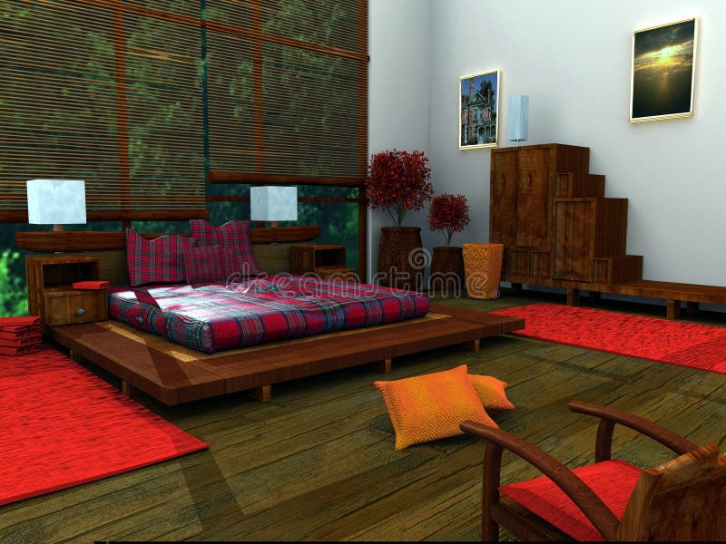 Camera da letto etnica royalty illustrazione gratis Camera da letto etnica royalty illustrazione gratis